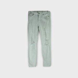 7 for all Mankind White Ankle Skinny Jeans Size 27 Distressed
